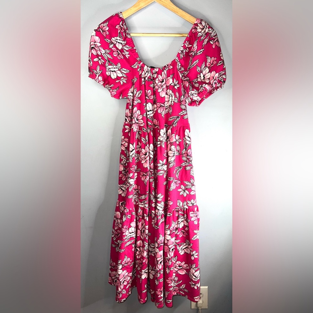 C Wonder by Christian Siriano Floral Tiered Ruffle bottom dress size M EUC
